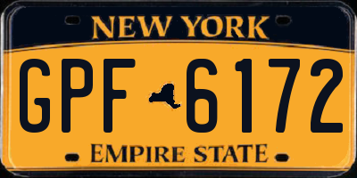 NY license plate GPF6172