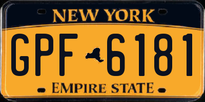 NY license plate GPF6181