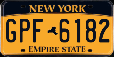 NY license plate GPF6182
