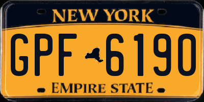 NY license plate GPF6190