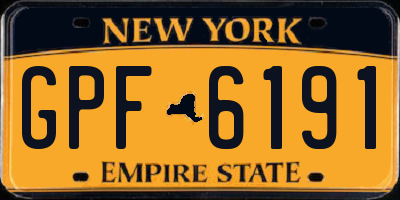 NY license plate GPF6191