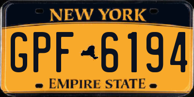 NY license plate GPF6194