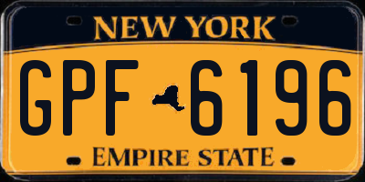 NY license plate GPF6196