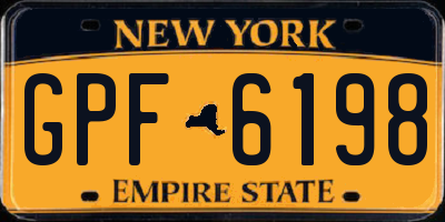 NY license plate GPF6198
