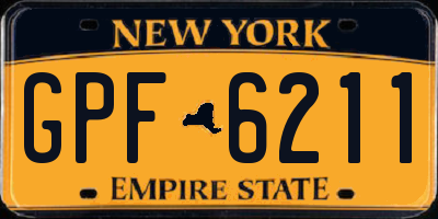 NY license plate GPF6211