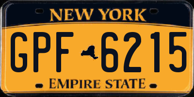 NY license plate GPF6215