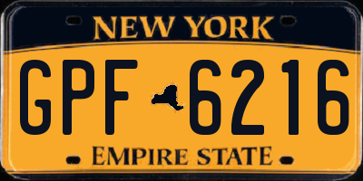 NY license plate GPF6216