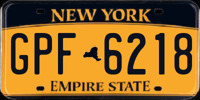 NY license plate GPF6218