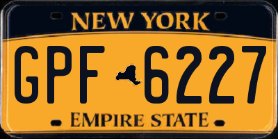 NY license plate GPF6227