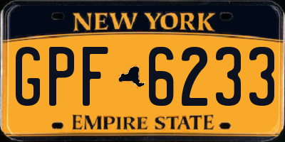NY license plate GPF6233