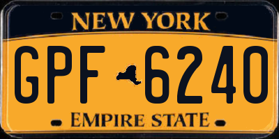 NY license plate GPF6240