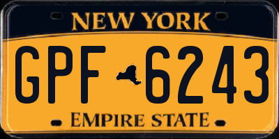 NY license plate GPF6243