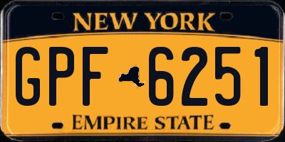 NY license plate GPF6251