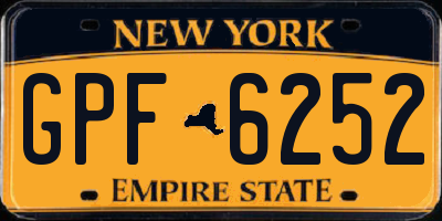 NY license plate GPF6252