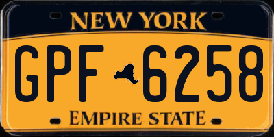 NY license plate GPF6258