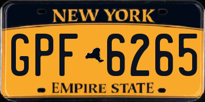 NY license plate GPF6265