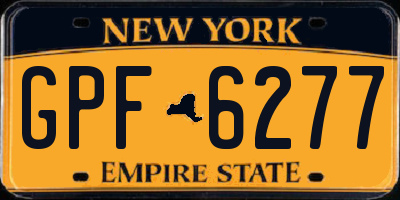 NY license plate GPF6277
