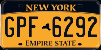 NY license plate GPF6292