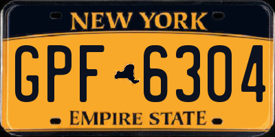 NY license plate GPF6304