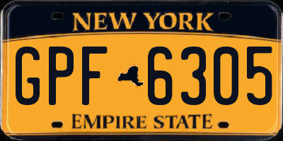 NY license plate GPF6305