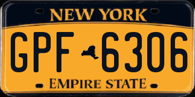 NY license plate GPF6306