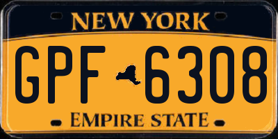 NY license plate GPF6308
