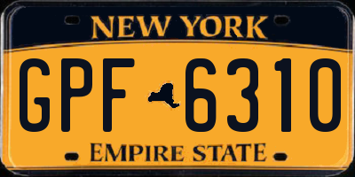 NY license plate GPF6310