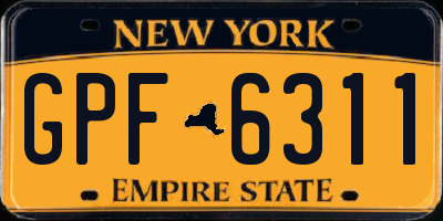 NY license plate GPF6311