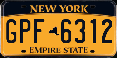 NY license plate GPF6312