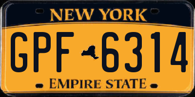 NY license plate GPF6314