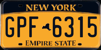 NY license plate GPF6315