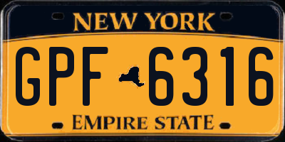 NY license plate GPF6316
