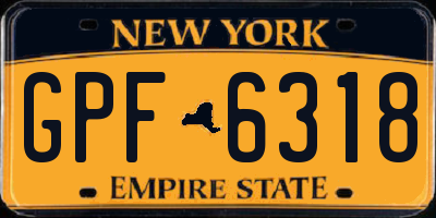 NY license plate GPF6318