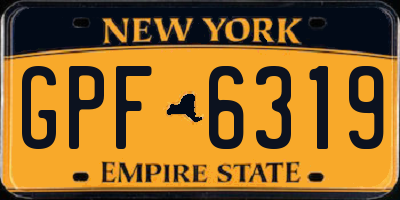 NY license plate GPF6319
