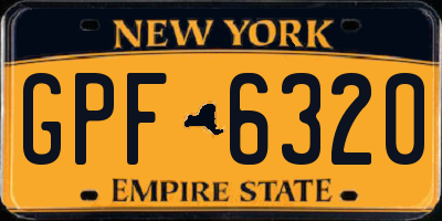 NY license plate GPF6320