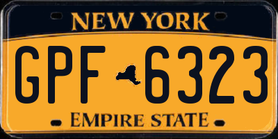 NY license plate GPF6323