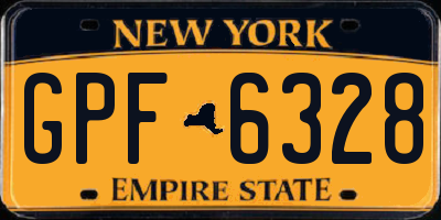 NY license plate GPF6328