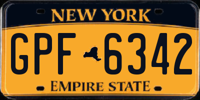 NY license plate GPF6342