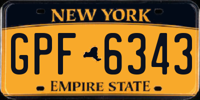 NY license plate GPF6343