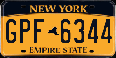 NY license plate GPF6344