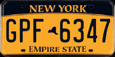 NY license plate GPF6347