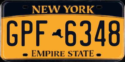 NY license plate GPF6348