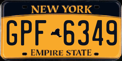 NY license plate GPF6349