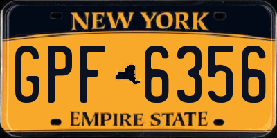 NY license plate GPF6356