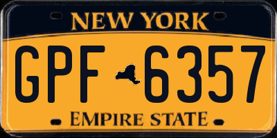NY license plate GPF6357