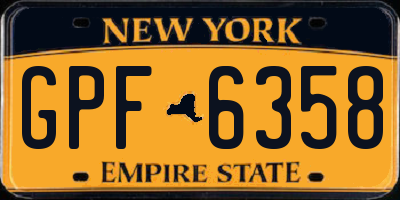 NY license plate GPF6358