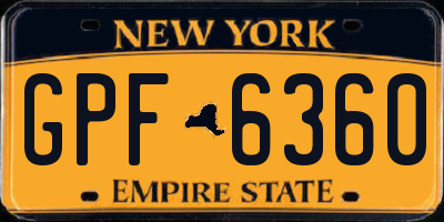 NY license plate GPF6360
