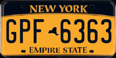 NY license plate GPF6363