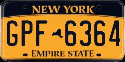 NY license plate GPF6364
