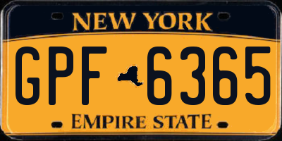 NY license plate GPF6365